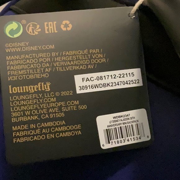 Loungefly Disney Aladdin 30th Anniversary Mini Backpack - Picture 3 of 5